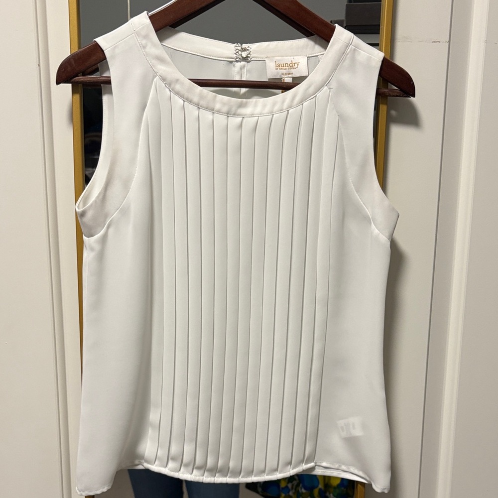 Laundry By Shelli Segal Women's Ivory Pleated Blouse